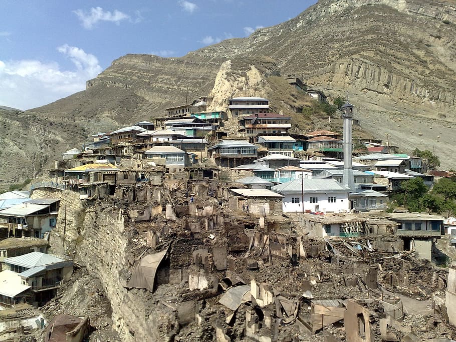anchikh, espatllat, edificis, foc, incident, poble, ciutat, muntanyes, destruït, himalayas, muntanya, Tibet, asia, regió de ladakh, Índia, cultura tibetana, estructura construïda, arquitectura, exterior de l'edifici, naturalesa, edifici, Serra, cel, dia, cap gent, a l'aire lliure, llum solar, barri residencial, religió, destinacions de viatge, viatjar, història, antic, escenics - natura, civilització antiga, 2K
