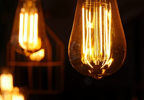 selective, focus photo, light bulb, idea, light bulb idea, bulb, light, bright, energy, invention, electricity, inspiration, lightbulb, power, solution, imagination, innovation, glow, lamp, electric, thought, think, white, creative, design, filament, creativity, conceptual, equipment, glowing, thinking, brilliant, lighting equipment, illuminated, glass - material, fuel and power generation, close-up, transparent, electric light, indoors, focus on foreground, no people, technology, light - natural phenomenon, electric lamp, yellow, power supply, dark, black background, glass, electrical equipment, luminosity, 2K, CC0, public domain, royalty free