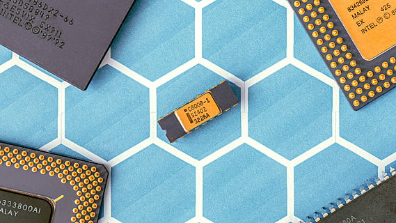 portocalii, flatlay, hexagon, tech, Intel, procesor, model, nici o persoana, în interior, vedere în unghi mare, albastru, text, proiecta, artă și sculptură, multi colorate, creativitate, ambarcațiune, a închide, scenariu, direct deasupra, formă, non-western script, alegere, western script, comunicare, bogat ornamentat, 4K, CC0, domeniu public, fără drepturi de autor