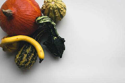 dekorative græskar, dekorative, græskar, ovenfra, hvid baggrund, mad, grøntsag, efterår, friskhed, natur, ingen mennesker, organisk, sund kost, frugt, tæt på, sæson, gul, moden, mad og drikke, studio skud, velvære, stilleben, indendørs, variation, høj vinkel visning, grøn farve, valg, kopiere plads, 5K, CC0, offentligt domæne, royaltyfrie