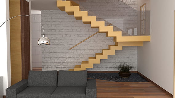 intérieur, architecture, décoration, le rendu, mixeur, escalier, marches et escaliers, à l'intérieur, personne, structure construite, construction de murs, balustrade, journée, matériel d'éclairage, chambre domestique, la nature, affaires, richesse, bois - matériau, conception, absence, la communication, lampe électrique, luxe, 1080P, CC0, domaine public, libre de droits