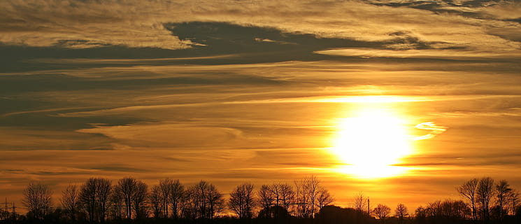 floresta, dourado, hora, por do sol, Dom, céu noturno, nuvens, abendstimmung, pôr do sol, panorama, céu, resplendor, arvores, romance, humor, luz solar, romântico, sol de inverno, inverno, horas da tarde, tarde, crepúsculo, distante, natureza, cor laranja, beleza na natureza, scenics, cena tranquila, silhueta, tranquilidade, nuvem - céu, scenics - natureza, amarelo, céu dramático, árvore, temor, ninguém, meio Ambiente, cloudscape, idílico, cor vibrante, ao ar livre, iluminado, Sombrio, brilhante, 5K, CC0, domínio público, royalty free