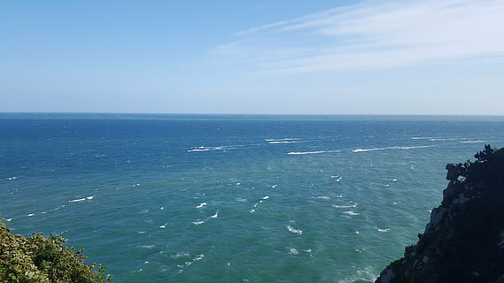 hav, Busan, himmel, Sky, efterår, Republikken Korea, vand, horisont over vand, skønhed i naturen, scenics - natur, horisont, blå, natur, ro, dag, rolig scene, idyllisk, ingen mennesker, jord, udendørs, ikke-urbane scene, strand, høj vinkel visning, 5K, CC0, offentligt domæne, royaltyfrie