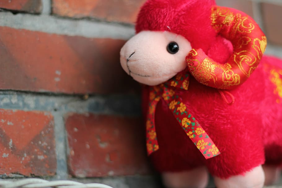 giocattoli di peluche, piccolo fresco, pecora, giocattolo, rappresentazione, pupazzo di pezza, rosso, orsacchiotto di peluche, nessuno, avvicinamento, arte e artigianato, rappresentazione umana, giorno, concentrarsi sulle conoscenze acquisite, natura morta, creatività, mattone, vacanza, Bambola, celebrazione, somiglianza femminile, 5K