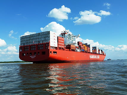rød, fragtskib, legeme, vand, skib, container, elbe, søfart, Havn, skib, beholder, container skib, Forsendelse, transportere, teknologi, hamburg, kran, last, støvle, hav, slæbebåd, container terminal, kyst, maritim, sky - himmel, transportmidler, himmel, last container, godstransport, nautiske fartøj, transportform, havnefronten, natur, dag, ingen mennesker, udendørs, scenics - natur, rejse, sejlads, blå, 4K, CC0, offentligt domæne, royaltyfrie