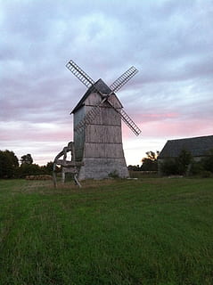 mill, poland, former, renewable energy, wind turbine, alternative energy, environment, environmental conservation, turbine, grass, wind power, sky, fuel and power generation, landscape, land, field, traditional windmill, rural scene, plant, cloud - sky, nature, architecture, built structure, outdoors, 2K, CC0, public domain, royalty free