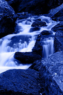 blauw, cascade, milieu, stroom, vloeiende, Bos, beweging, berg-, natuurlijk, natuur, buitenshuis, rivier-, rots, glad, zuiden, water, waterval, scenics - natuur, schoonheid in de natuur, stromend water, lange blootstelling, wazig beweging, rock - object, solide, geen mensen, land-, boom, macht, kracht in de natuur, stroom - stromend water, vallend water, lopend water, 4K, CC0, publiek domein, royaltyvrij