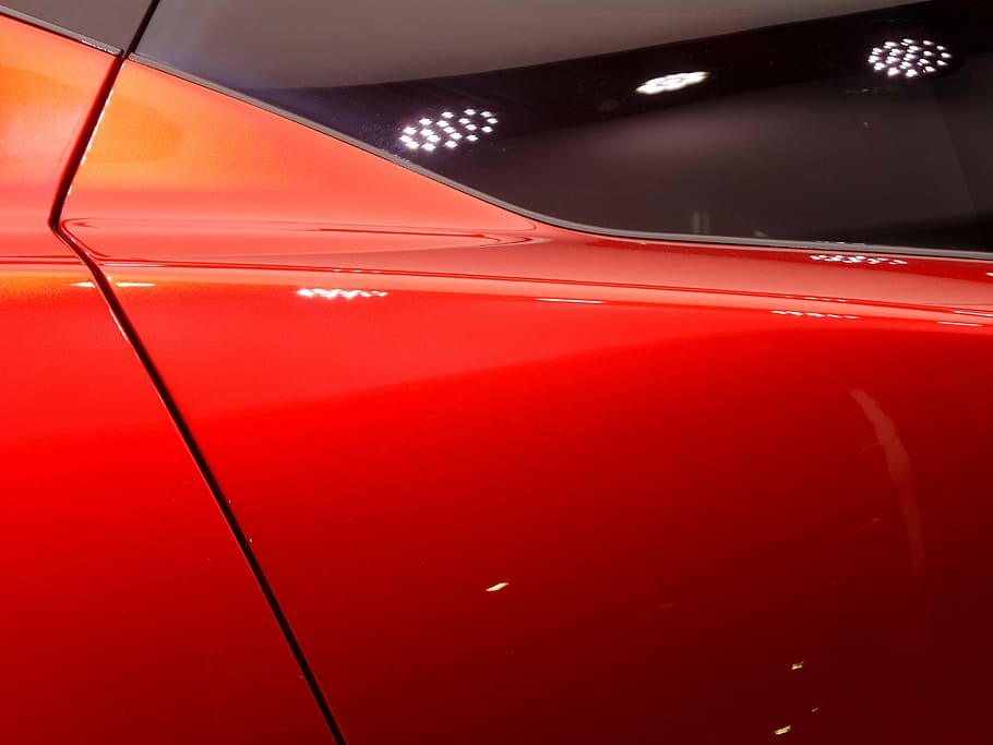 bil, side, showroom, prototype, køretøj, automobil, design, nissan, rød, transportmidler, transportform, land køretøj, fuld ramme, tæt på, ingen mennesker, udendørs, dag, motor køretøj, sportsvogn, skinnende, baggrunde, rigdom, forlygte, luksus, levende farve, detail, belysningsudstyr, sølvfarvet, dæk, hjul, forbrugerisme, 5K