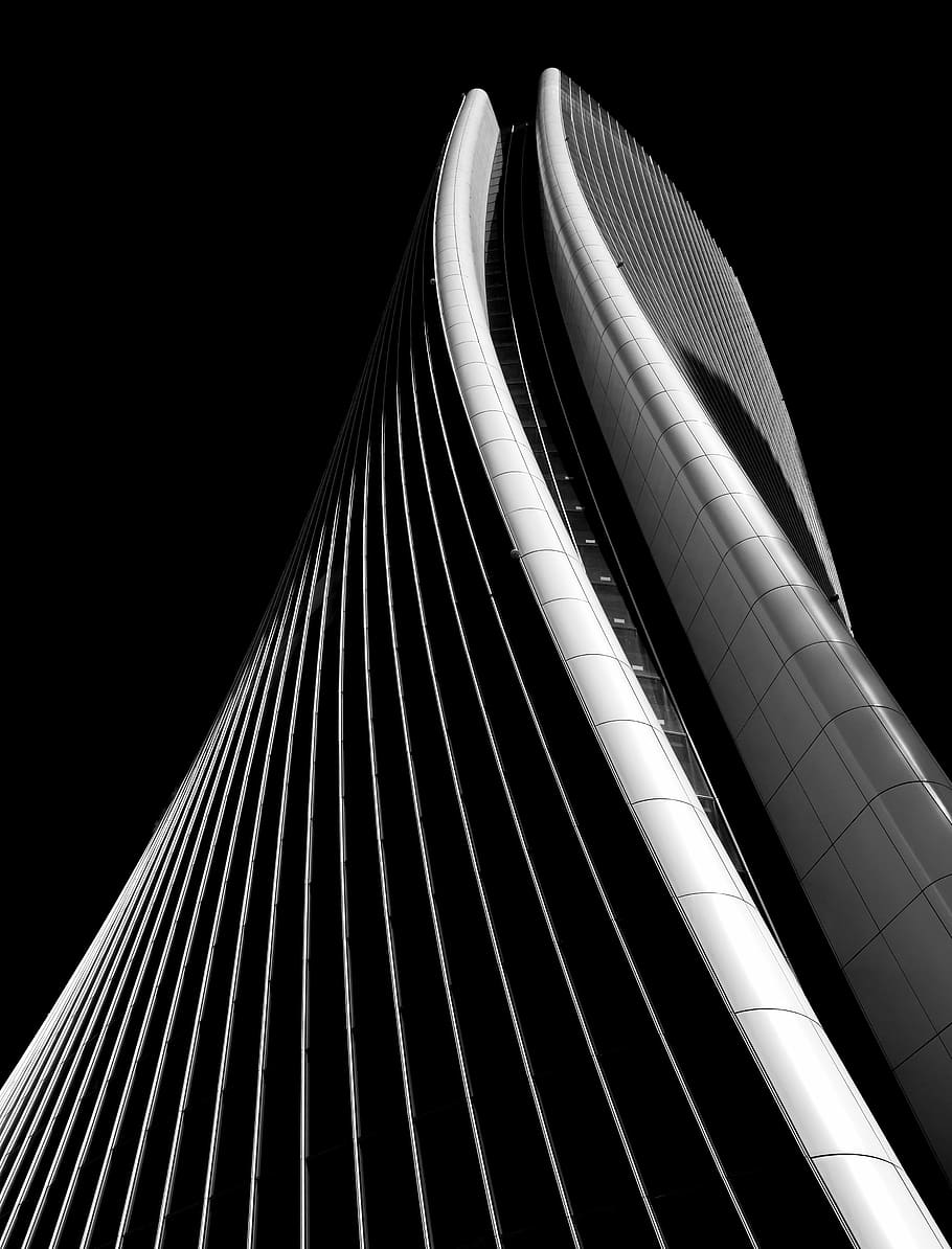 fotografia d'angle alt, gris, concret, edifici, baix, fotografia d'angle, arquitectura, fosc, nit, corba, ciutat, vidre, perspectiva, Milà, milano, zaha hadid, metall, patró, textura, façana, estructura construïda, cap gent, cel, alta - alta, vista d’angle baix, exterior de l'edifici, modern, turisme, destinacions de viatge, il·luminat, naturalesa, oficina, torre, transport, a l'aire lliure, futurista, exterior d’edifici d’oficines, fons negre, gratacels, 8K
