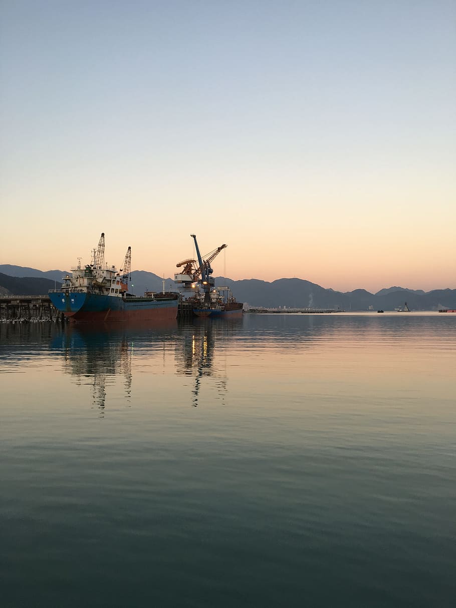 Fujian, plaj, gün batımı, yansıma, gökyüzü, akşam karanlığı, Su, açık havada, liman bölgesi, açık hava, ulaşım modu, deniz gemi, manzaralar - doğa, taşımacılık, doğa, doğada güzellik, kopya alanı, insansız, huzur, sakin sahne, göl, balıkçılık endüstrisi, 4K