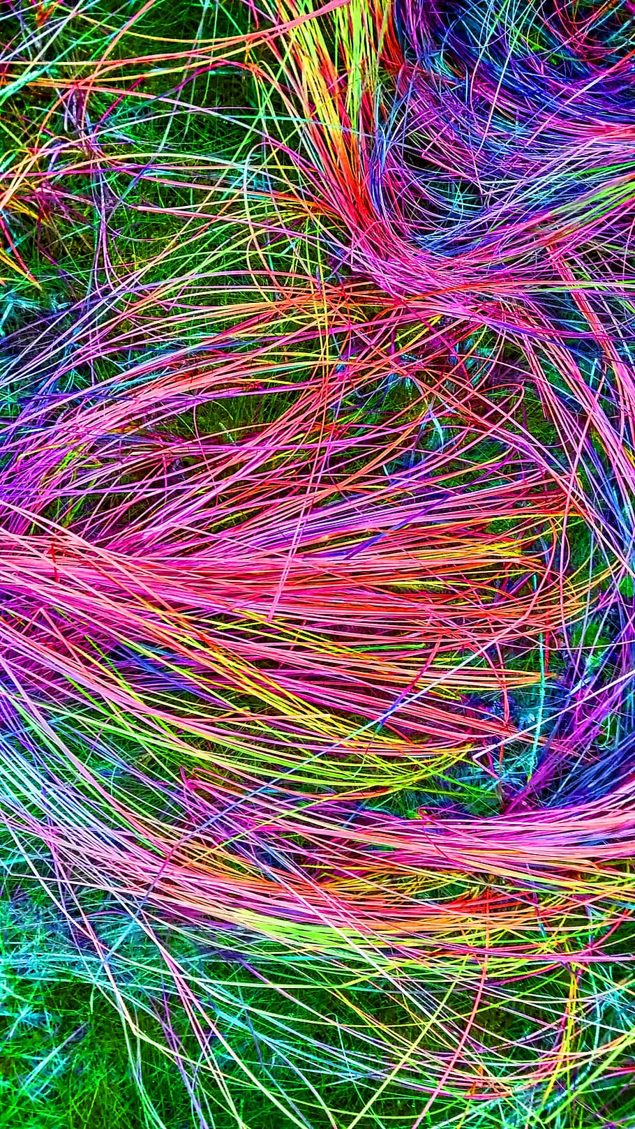 cadenes de colors assortits, verd, herba, fons, decoració, resum, ornament, floral, estructura, art, colorit, multicolor, marc complet, exposició llarga, moviment, sender lleuger, cap gent, complexitat, velocitat, il·luminat, patró, tecnologia, brillant, llum - fenomen natural, connexió, llum, color rosa, tir de l'estudi, celebració, Chaos, porpra, 2K
