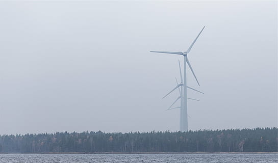 white, windmills, line, photo, wind, turbines, grey, sky, wind turbine, environmental conservation, wind power, alternative energy, fuel and power generation, renewable energy, windmill, no people, nature, rural scene, environment, turbine, water, beauty in nature, lake, day, electricity, landscape, technology, sustainable resources, outdoors, power in nature, sailboat, 2K