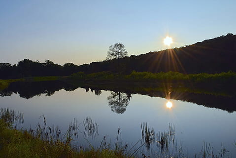 jezioro, odbicie, park, drzewa, niebieski, woda, Natura, krajobraz, niebo, las, lato, na wolnym powietrzu, sceneria, zachód słońca, Góra, sceniczny, światło słoneczne, zmierzch, światło, cichy, środowisko, Wybrzeże, horyzont, Zielony, naturalny, wyspa, linia brzegowa, spokój, piękno natury, słońce, spokojna scena, roślina, scenics - natura, drzewo, promień słońca, idylliczny, żadnych ludzi, flara obiektywu, czyste Niebo, na dworze, jezioro refleksyjne, 1080P, CC0, domena publiczna, darmowe zdjęcia