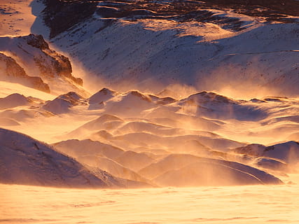 zandstorm, woestijn, vulkaan, bergen, wolken, sneeuw, landschap, natuur, kamchatka, de voet, reizen, de sneeuw, nok, open ruimte, slak, canyon, hoogte, kreek, Hooglanden, avond, zonsondergang, wind, stuifsneeuw, sneeuwstorm, scenics - natuur, schoonheid in de natuur, berg-, koude temperatuur, water, milieu, winter, kalmte, rustige scène, geen mensen, bergketen, niet-stedelijke scène, idyllisch, buitenshuis, ijs-, met sneeuw bedekte berg, 1080P, CC0, publiek domein, royaltyvrij