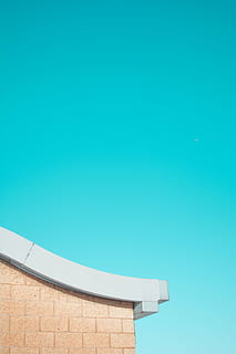 untitled, building, structure, sky, infrastructure, bricks, city, urban, architecture, art, roof, built structure, building exterior, copy space, clear sky, blue, no people, day, outdoors, nature, low angle view, wall - building feature, sunlight, high section, wall, fuel and power generation, building terrace, turquoise colored, 5K