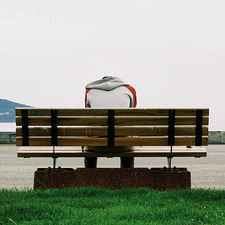 alone, bench, grass, guy, lonely, river, sadness, solitude, outdoors, nature, summer, seat, sky, absence, empty, day, wood - material, clear sky, water, land, no people, field, plant, park, tranquility, tranquil scene, park - man made space, park bench, 2K, CC0, public domain, royalty free
