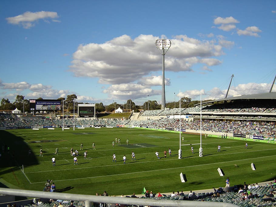 rugby liga, match, ny, syd, Wales, liga kamp, canberra stadion, New South Wales, Australien, canberra, skyer, Mark, fotos, liga, offentligt domæne, Rugby, himmel, stadion, flad racing, dyre sport, hestevæddeløbsspor, hestevæddeløb, sport mødested, ridning begivenhed, sport spor, væddeløbshest, konkurrencedygtig sport, sport, sportsrace, konkurrence, jockey, sport baggrunde, spillerum, sport og fitness, udendørs, hest, amerikansk fodbold - sport, græs, fodboldbane, gruppe af mennesker, menneskemængde, sky - himmel, stor gruppe mennesker, rigtige mennesker, fodbold, tilskuer, plante, dag, natur, høj vinkel visning, holdsport, arkitektur, bygget struktur, match - sport, 720P