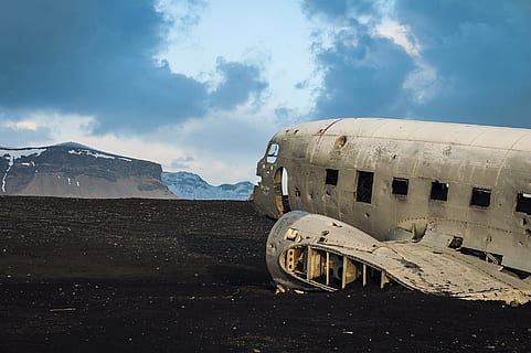 abandoned, plane, mountain, daytime, gray, near, blue, cloudy, sky, highland, airplane, steel, metal, crash, airline, clouds, transportation, accidents and disasters, cloud - sky, air vehicle, outdoors, day, travel, mode of transportation, scenics - nature, tourism, travel destinations, nature, land, environment, beauty in nature, no people, ruined, navy, 1080P