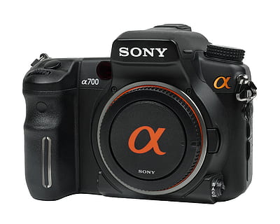 Sony, Alpha, a700, Vorderseite, Technologie, weißer Hintergrund, Studioaufnahme, Fotografie-Themen, Kamera - Fotoausrüstung, schwarze Farbe, Nahansicht, Kamera, Fotoausrüstung, Stillleben, Digitalkamera, ausgeschnitten, keine Leute, drinnen, Ausrüstung, Kommunikation, Objektiv - optisches Instrument, einzelnes Objekt, Fokus auf den Vordergrund, gestalten, elektrische Ausrüstung, 2K, CC0, gemeinfrei, lizenzfrei