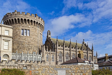beige, gray, brick wall castle photo, daytime, brick wall, castle, photo, dublin, ireland, monument, church, ancient, history, gothic, architecture, construction, sky, cloud, glimpse, torre, building exterior, built structure, travel destinations, the past, building, travel, day, nature, tourism, cloud - sky, old, low angle view, no people, outdoors, city, belief, religion, pilgrimage, 4K, CC0, public domain, royalty free