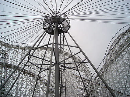 roller, coaster, mengendarai, daya tarik, rol, coaster, hiburan, menyenangkan, rekreasi, karnaval, rollercoaster, kegembiraan, Taman Hiburan, kincir ria, naik taman hiburan, tidak ada orang, budaya seni dan hiburan, tampilan sudut rendah, langit, Arsitektur, struktur yang dibangun, alam, hari, di luar rumah, kota, kenikmatan, panjang tinggi, logam, tujuan wisata, koneksi, awan - langit, lapang, 720P, CC0, domain publik, bebas royalti