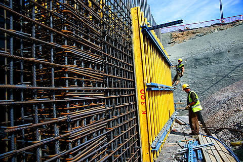 man, standing, front, metal wall, industry, construction, worker, work, job security, daniel, steel, building, mold, concrete, knitting, perspective, modern, contemporary, structure, outdoor, background, design, architecture, metal, horizontal, yellow, helmets, occupation, safety, helmet, working, reflective clothing, protective workwear, headwear, protection, men, clothing, day, construction site, hardhat, security, one person, hat, construction industry, outdoors, 5K