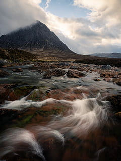 buachaille, fotografování, timelaps, běh, voda, hora, řeka, mrak, Skála, proud, krása v přírodě, nebe, scenics - příroda, mrak - nebe, klid, Příroda, klidné scény, mimoměstské scény, idylický, životní prostředí, nikdo, krajina, pevný, přistát, rock - objekt, den, tekoucí voda, venku, tekoucí, moci, horský vrchol, povrchu, zasněžené hory, 5K, CC0, veřejná doména, bez autorských práv