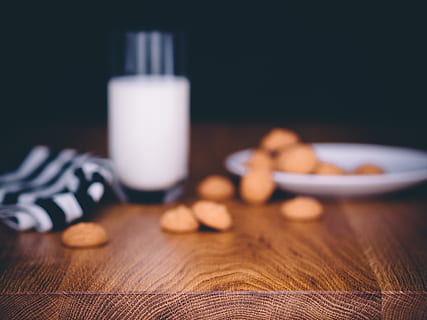 several, cookies, round, white, plate, beside, glass, full, milk, table, kitchen, beverage, food, wood, material, surface, blurred, defocused, texture, furniture, board, pattern, hardwood, panel, wood - Material, food and drink, indoors, no people, close-up, still life, selective focus, pill, sweet food, healthcare and medicine, cookie, unhealthy eating, dose, medicine, freshness, container, baked, snack, 4K, CC0, public domain, royalty free
