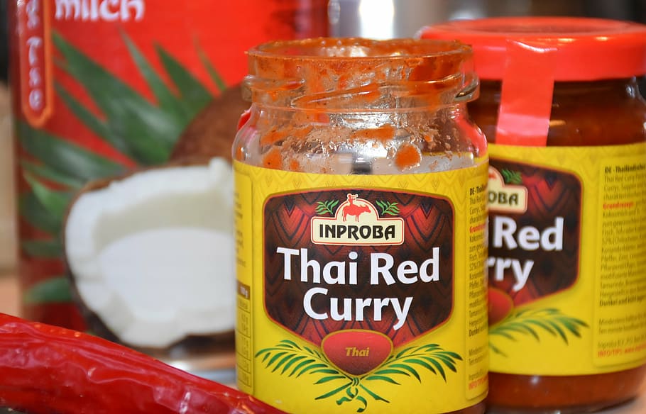 curri tailandès, enganxar, espècia, agut, Xile, nitidesa, vermell, chiles, ingredient, temporada, saludable, cuinar, picant, deliciós, editorial, menjar, marca, text, guió occidental, comunicació, contenidor, primer pla, a l'interior, etiqueta, jar, menjar i beguda, centrar-se en primer pla, cap gent, natura morta, elecció, venda al detall, variació, a la venda, ampolla, frescor, missatge, 4K