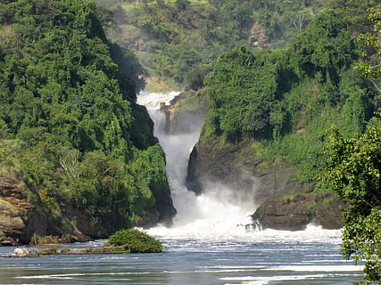 cau murchison, cascada, uganda, arbre, escenics, naturalesa, riu, cap gent, aigua, planta, bellesa a la natura, escenics - natura, moviment, bosc, poder, aigua que flueix, dia, poder a la natura, terra, creixement, exposició llarga, escena no urbana, color verd, a l'aire lliure, que flueix, caient aigua, 2K, CC0, domini públic, lliure de regalies