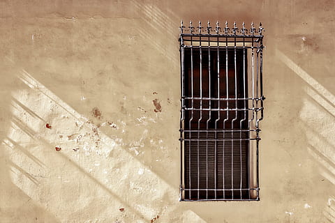 Window, Malaga, Cathedral, Spain, malaga, cathedral, prison, prison cell, security bar, trapped, no people, building exterior, architecture, built structure, day, metal, building, wall - building feature, outdoors, sunlight, nature, closed, security, vertebrate, protection, cage, one animal, safety, 5K, CC0, public domain, royalty free