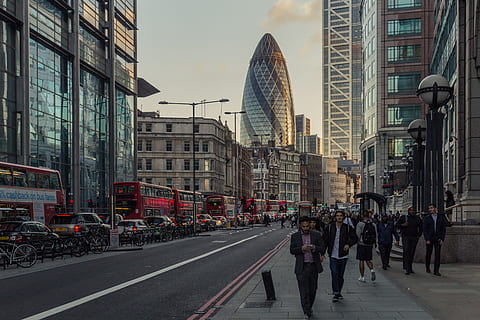 busy, streets, london, captured, financial, district, gherkin skyscraper, dominates, background, picture., taken, sunset, canon 6, 6d, streets of London, Liverpool Street station, financial district, Gherkin, skyscraper, picture, Image, Canon 6D, DSLR, people, urban Scene, london - England, england, uK, city Life, city, street, architecture, traffic, built Structure, building Exterior, cityscape, day, building, transportation, group of people, real people, mode of transportation, travel destinations, travel, women, men, outdoors, road, office building exterior, city street, 4K