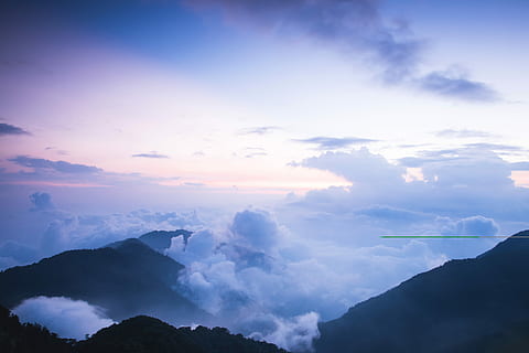 Foto, wolkig, Berg, Wolke, bedeckt, Gebirgsfoto, Sonnenuntergang, Sonnenaufgang, Hügel, wolke - himmel, Himmel, Szenen - Natur, Schönheit in der Natur, ruhige Szene, Ruhe, Gebirge, Natur, keine Leute, Silhouette, Nicht-städtische Szene, idyllisch, Umgebung, Landschaft, draußen, Reise, Sonnenlicht, Gipfel, 5K, CC0, gemeinfrei, lizenzfrei