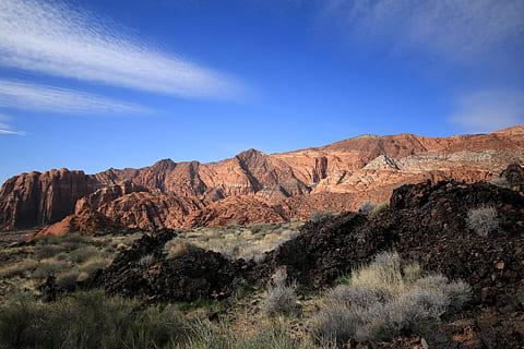 Utah, Berg, Rock, Rock - Objekt, Szenen - Natur, Landschaft, solide, Himmel, Felsformation, Umgebung, Nicht-städtische Szene, Wüste, Schönheit in der Natur, Land, Reiseziele, Natur, ruhige Szene, Pflanze, Klima, physische Geographie, keine Leute, trockenes Klima, halbtrocken, Gebirge, erodiert, draußen, Formation, Sandstein, 5K, CC0, gemeinfrei, lizenzfrei