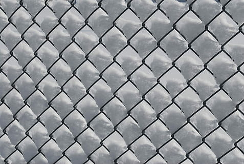 Snow, Fence, Chain, Link, Blown, snow, fence, chain, link, drifting, chainlink fence, metal, safety, protection, security, full frame, backgrounds, pattern, no people, cloud - sky, day, outdoors, nature, barrier, sky, boundary, focus on foreground, architecture, close-up, 720P, CC0, public domain, royalty free