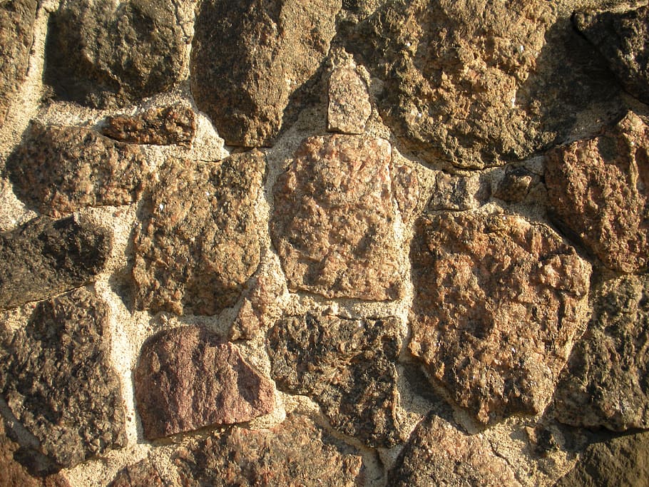 kamenná zeď, žula, struktura, Pozadí, kámen, šedá, nadace, celý rám, nikdo, pevný, Skála, den, Příroda, texturou, slunečního světla, rock - objekt, vzor, hrubý, venku, Skalní formace, detail, architektura, stavba, Dějiny, přistát, hnědý, efekt, zničil, 2K
