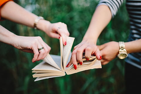 young, women, destroying, book, Young women, hands, girls, destroy, angry, human Hand, people, learning, education, females, outdoors, reading, student, adult, caucasian Ethnicity, holding, human body part, two people, togetherness, friendship, hand, focus on foreground, close-up, plant, day, jewelry, nature, emotion, positive emotion, bracelet, body part, couple - relationship, nail, teenager, 4K