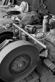 clutter, machine, equipment, workshop, dirty, mess, design, work, tool, construction, high angle view, no people, indoors, container, close-up, day, messy, focus on foreground, damaged, group, transportation, machinery, still life, absence, mode of transportation, street, work tool, old, wheel, garage, 4K, CC0, public domain, royalty free