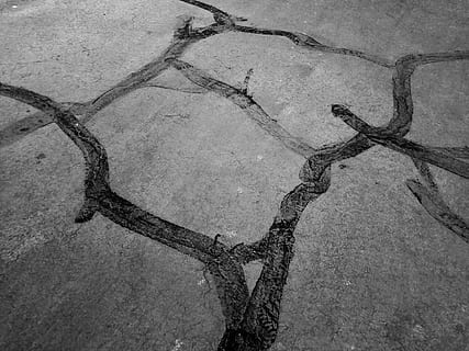 abstrakt, Pflaster, Linien, Tag, keine Leute, High Angle View, Natur, Baum, draußen, Wasser, alt, Fußweg, die Architektur, Ruhe, Pflanze, geknackt, Muster, Zeichen, Kommunikation, verwittert, texturiert, Wandbau - Funktion, Beton, 4K, CC0, gemeinfrei, lizenzfrei