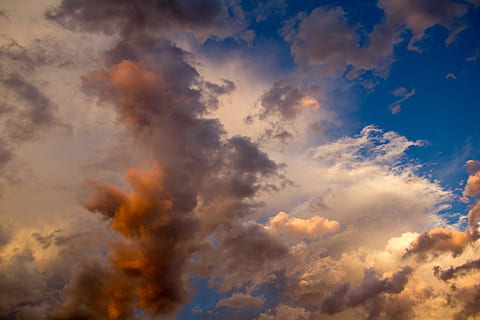 cloudy, skies, day, clouds, nature, sky, cloud - sky, cloudscape, scenics - nature, beauty in nature, dramatic sky, environment, no people, sunset, atmosphere, sunlight, backgrounds, tranquility, blue, wind, outdoors, moody sky, abstract, meteorology, 2K, CC0, public domain, royalty free