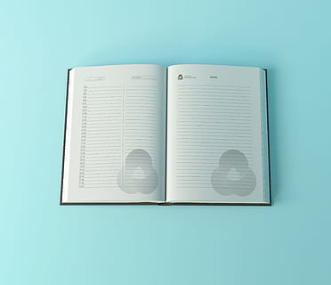 Mocap, taccuino, settimanalmente, sfondo colorato, in casa, girato in studio, blu, nessuno, sfondo blu, natura morta, pubblicazione, libro, copia spazio, direttamente sopra, Aperto, due oggetti, bloc notes, ritagliare, avvicinamento, Colore bianco, vista dall'alto, singolo oggetto, pagina, color turchese, 2K, CC0, dominio pubblico, privo di copyright