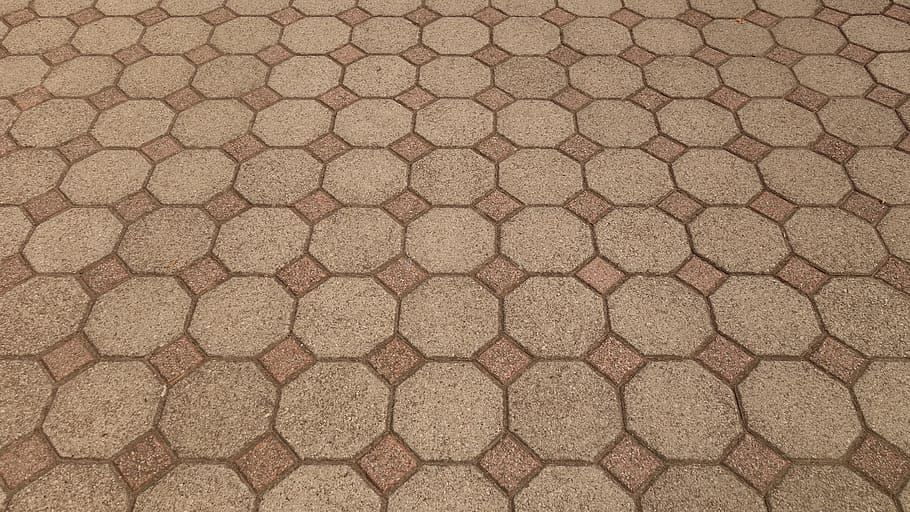 pegat, maó, concret, maó de formigó, regularment, rauh, gris, estructura, patró, fons, marc complet, marró, cap gent, repetició, textura, forma geomètrica, dia, primer pla, arquitectura, sendera, forma, en fila, hexàgon, a l'aire lliure, estructura construïda, vista d’angle alt, disseny, sòls, sòl de rajoles, 5K