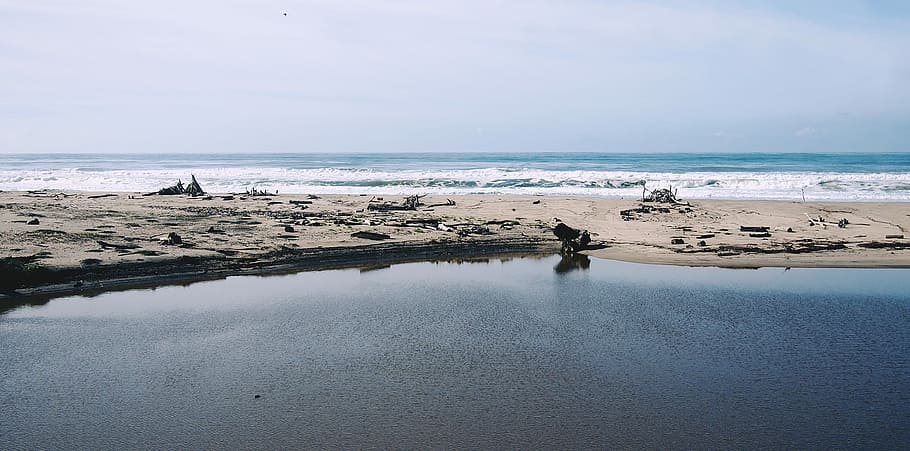 brun, sand-, Strand, dagtid, sandstrand, blå, grå, hav, sand, bølger, natur, vann, ingen folk, landskap, kystlinje, reise steder, himmel, scenics, utendørs, horisont over vann, land, naturskjønnhet - natur, horisont, skjønnhet i naturen, ro, bølge, dag, rolig scene, bevegelse, sky - himmel, refleksjon, lagune, 2K