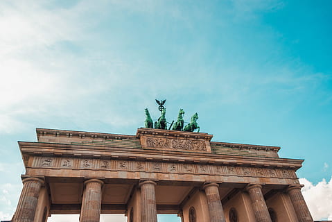 pillar, foundation, structure, infrastructure, architecture, design, clouds, sculpture, sky, statue, low angle view, representation, travel destinations, built structure, animal representation, city, tourism, art and craft, architectural column, the past, city gate, travel, history, cloud - sky, no people, outdoors, 5K, CC0, public domain, royalty free