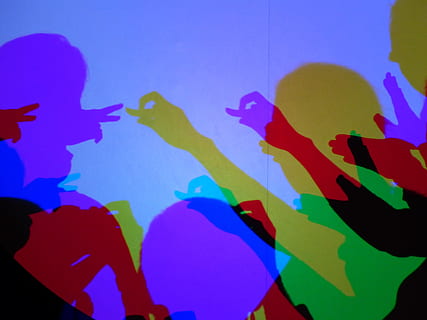 shadow, shadow play, hands, figures, colorful, colored shadow, mixed colours, farbmischung additives, penumbra, heads, silhouettes, personal, human, men, women, multi colored, creativity, blue, indoors, no people, silhouette, close-up, vibrant color, colored background, art and craft, wall - building feature, yellow, studio shot, variation, choice, day, full frame, abstract, purple, festival, blue background, 4K, CC0, public domain, royalty free
