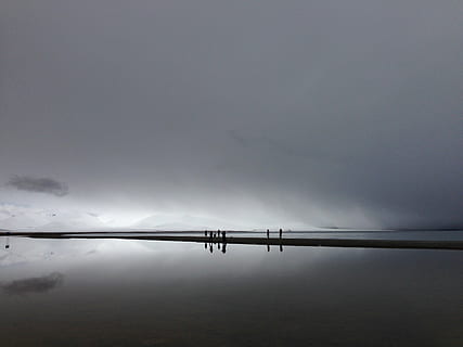 beach, clouds, dawn, dusk, evening, fog, jetty, lake, landscape, mist, nature, ocean, outdoors, reflection, river, sea, seashore, sky, snow, sun, sunset, water, winter, cloud - sky, scenics - nature, no people, tranquility, tranquil scene, beauty in nature, copy space, day, non-urban scene, overcast, standing water, 2K