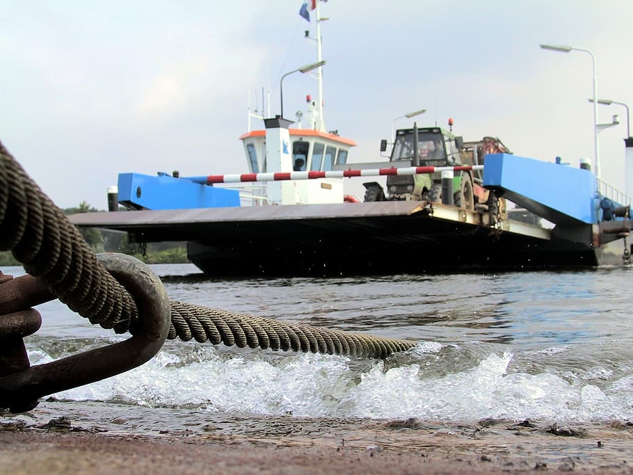 traghetto, cavo, fiume, trasporto, Olanda, Rivierenland, paesaggio, mezzi di trasporto, modo di trasporto, nave nautica, acqua, cielo, ormeggiato, natura, giorno, nave, nessuno, nuvola - cielo, all'aperto, mare, macchinario, ruota, porto, movimento, luce del sole, molo, pneumatico, porta, ancorato, 1080P