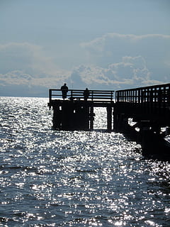 laituri, onkija, kalastaa, verkko, auringonlasku, vesi, Abendstimmung, ranta, taivas, rakennettu rakenne, luonto, arkkitehtuuri, meri, pilvi - taivas, päivä, kauneus luonnossa, kuljetus, silta, ulkona, maisemat - luonto, siluetti, silta - ihmisen rakenne, auringonvalo, heijastus, ei ihmisiä, 4K, CC0, public domain, rojaltivapaa