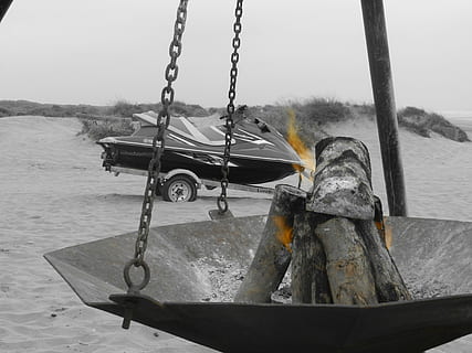 fuego, naranja playa, naranja, playa, nadie, transporte, agua, barco náutico, comida, de cerca, naturaleza, día, cadena, vertebrado, metal, animal, al aire libre, colgando, comida y bebida, centrarse en primer plano, movimiento, envase, modo de transporte, 4K, CC0, dominio público, libre de derechos
