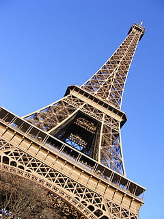 paris, eiffel, tower, Torre Eiffel, eiffel, torre, referència, arquitectura, França, ciutat, parís, França, monument, famós, estructura construïda, blau, destinacions de viatge, cap gent, dia, cel, cel clar, vista d’angle baix, exterior de l'edifici, naturalesa, alta - alta, còpia espai, turisme, viatjar, a l'aire lliure, història, el passat, 2K, CC0, domini públic, lliure de regalies